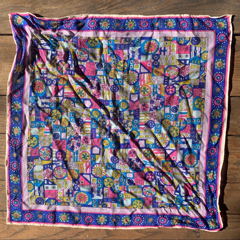 Vintage 60s 70s mod wool scarf